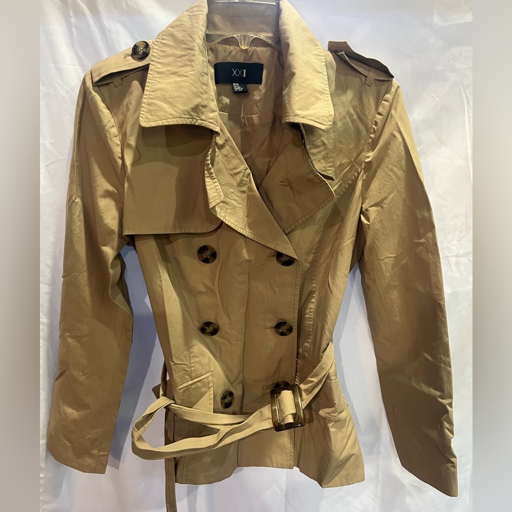 Forever 21 Light Tan Double-Breasted Trench Coat